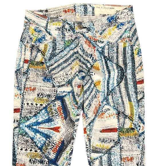 Rag & Bone White Multi Print Cropped Legging Jean Size 25 - Picture 5 of 7